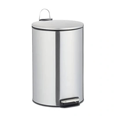 Afbeelding van pedaalemmer 12 l rvs binnenemmer softclose wc keuken badkamer zilver
