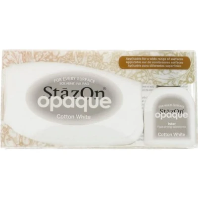 Afbeelding van Stazon inktkussen set opaque Cotton white 1 PK SZ 000 110