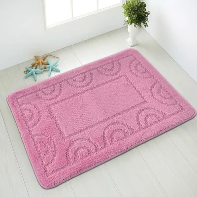 Afbeelding van Comart, Nicole badmat, synthetische stof, antislip onderkant, roze, 67x100 cm