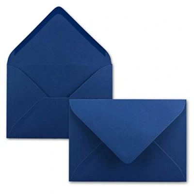 Afbeelding van 50 enveloppen nachtblauw DIN C5 22,0 x 15,4 cm natte plakrand zonder venster Kerstmis wenskaarten serie FarbenFroh