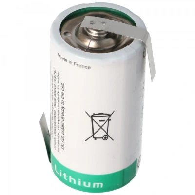 Afbeelding van SAFT LS26500 lithiumbatterij Li SOCI2, C formaat met soldeertag Z vorm