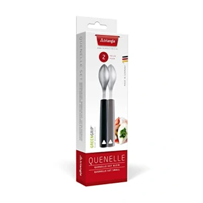 Afbeelding van Triangle Quenelle Lepelset Klein Perfect voor 6 cm Quenelles Duurzaam Handvat