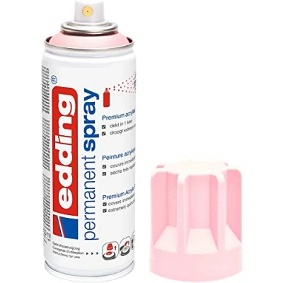 Afbeelding van edding 5200 permanente spray mat pastelroze 200 ml acrylverf voor het schilderen of decoreren van glas, metaal, hout, keramiek, kunststof, canvas spuitbus