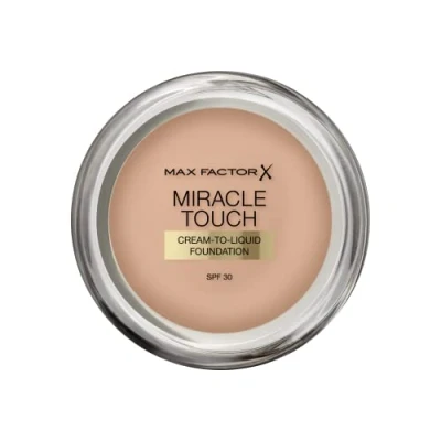 Afbeelding van Max Factor Miracle Touch Foundation 45 Warm Almond Haibu by Kapperskorting.com