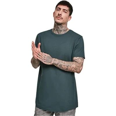 Image de Urban Classics Homme T shirt Shaped Long Tee, Vert (Bottlegreen 02245), 4XL