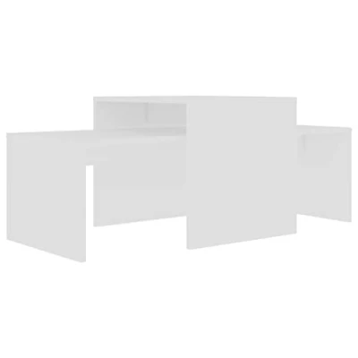 Afbeelding van Salontafelset 100x48x40 cm bewerkt hout wit