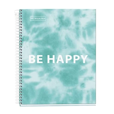 Afbeelding van Miquelrius Notitieboek A5 120 vellen 90 g strepen 7 mm 4 gekleurde hardcover gelamineerd Tie Dye Azul