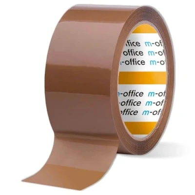 Afbeelding van m office Bruin plakband voor het verpakken van dozen, verzendingen, verhuizingen en knutselen, veilig duurzaam plakband, 48 mm x 66
