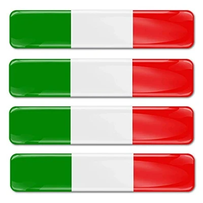Afbeelding van SkinoEu® 4 x stickers 3D gelhars Italiaanse vlag Italië voor auto motorfiets raam deur helm scooter skateboard fiets pc laptop tablet tuning F 13