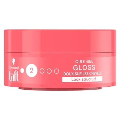 Afbeelding van Schwarzkopf Taft Wax Gloss haarwax voor heren glans fixatie 2 houdt tot 24 uur styling haar pot van 75 ml