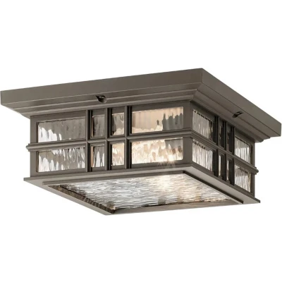 Afbeelding van Kichler LED Wand Buitenlamp Beacon Square 2X E27 Max 60W IP44 Dimbaar Olde Bronze