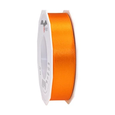 Image de PRÄSENT C.E. Pattberg ruban cadeau en satin orange, 23,6 m de long pour emballer des cadeaux, 2,5 cm large, décoration et artisanat, décoratif toutes les
