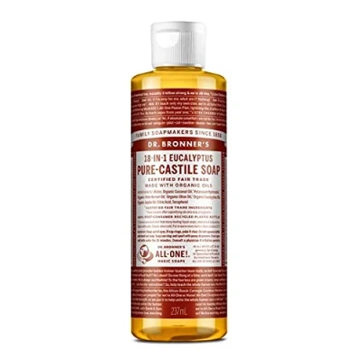 Image de DR BRONNERS Savon liquide bio à l&#039;eucalyptus Castille, 237 ml (lot de 1)