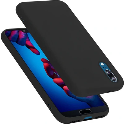 Afbeelding van Cadorabo Hoesje geschikt voor Huawei P20 in LIQUID ZWART Beschermhoes gemaakt van flexibel TPU silicone Case Cover