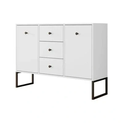 Afbeelding van Meubella Dressoir Lyndall Wit 115 cm Met deuren