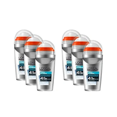 Afbeelding van L&#039;Oréal Men Expert 6 x verfrissende deodorant voor heren, intensieve roller tegen geuren, ultra cooling effect, Fresh Extreme, 50 ml
