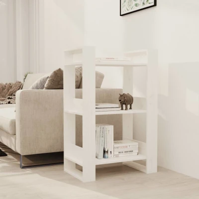 Afbeelding van Boekenkast/kamerscherm 60x35x91 cm massief grenenhout wit