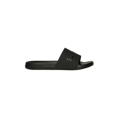 Afbeelding van Superdry LUXE LOGO Badslippers, Dames, Maat: 40 42, Black Rubber/ textiel