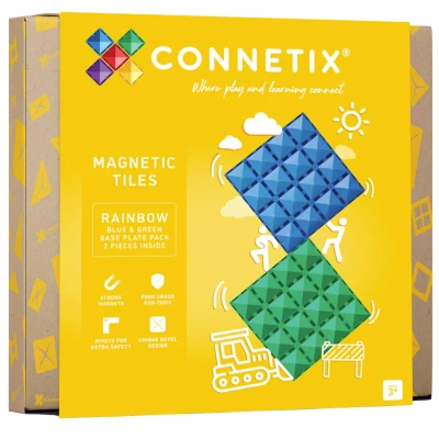 Afbeelding van Connetix uitbreidingsset bodemplaten green blue 2st