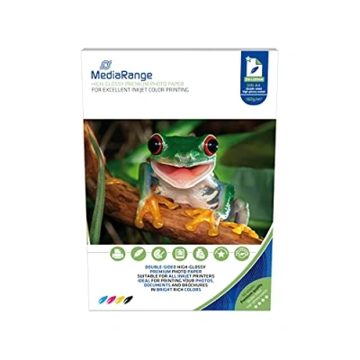 Afbeelding van MediaRange hoogglans A4 (210x297mm) inkjet fotopapier 100 vellen 160 gr/m²