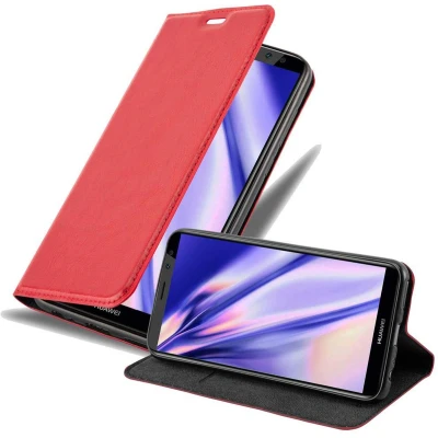 Afbeelding van Cadorabo Hoesje geschikt voor Huawei MATE 10 LITE in APPEL ROOD Beschermhoes met magnetische sluiting, standfunctie en kaartvakje Book Case Cover Etui