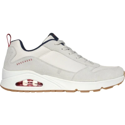 Afbeelding van Skechers Sneakers laag, Heren, Maat: 40, Off white leather pu trim Leer/ synthetisch