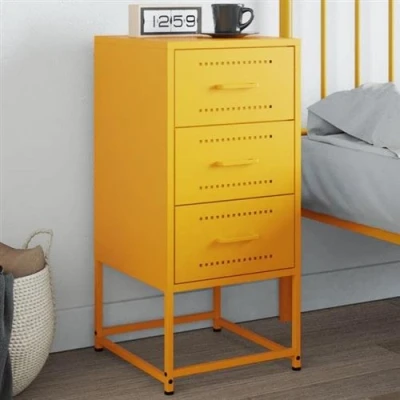 Afbeelding van Nachtkastje 36x39x78 cm staal mosterdgeel