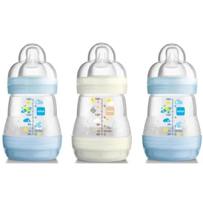 Image de MAM Lot de 3 Biberons Anti Colique 160 ml Bleu