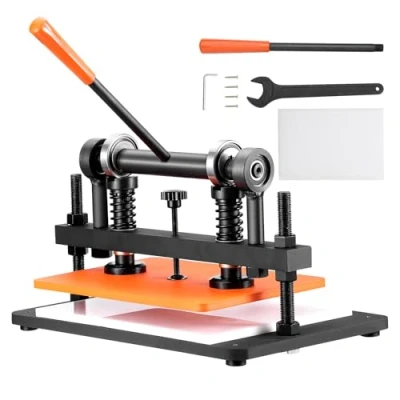 Image de VEVOR Machine à Découper du Cuir 360 x 260 mm Capacité 1,5 T Presse de Découpe Manuelle Course Réglable 12 Perforatrice pour Papier Mousse Plastique Caoutchouc Différents Matériaux