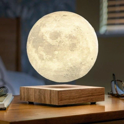 Afbeelding van Gingko Smart Moon Levitatinf Lamp Natural Walnut Wood