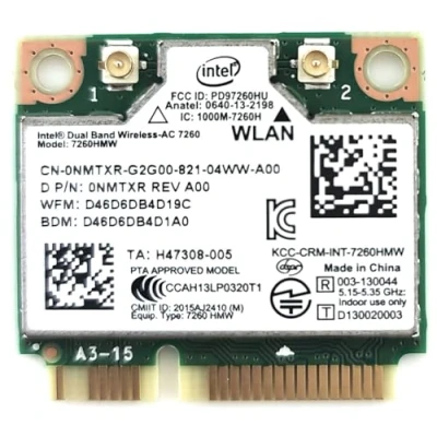 Afbeelding van Intel Dual Band Wireless AC 7260 PCI Express Half Mini Card netwerkadapter 802.11b/802.11a/802.11g/802.11n/802.11ac (wifi)
