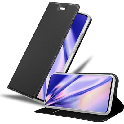 Afbeelding van Cadorabo Hoesje geschikt voor OnePlus 8 in CLASSY ZWART Beschermhoes met magnetische sluiting, standfunctie en kaartvakje Book Case Cover Etui