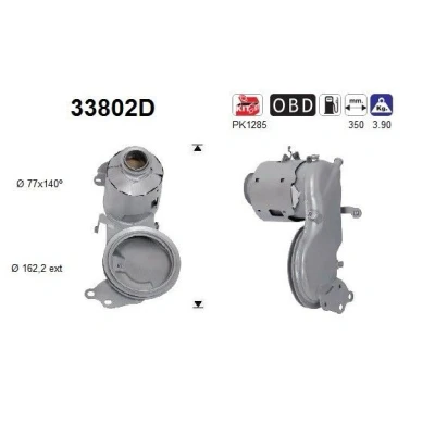 Afbeelding van AS 33802D Katalysator Euro 5 VOLKSWAGEN: Golf 7