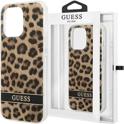 Afbeelding van Guess GUHCP13LHSLEOW iPhone 13 Pro / 6.1 bruin/bruin hardcase Luipaard