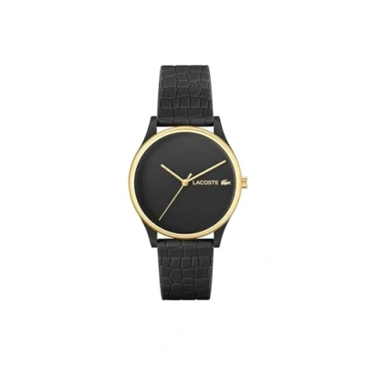 Afbeelding van Lacoste Analoog kwartshorloge voor dames met zwarte siliconen band 2001249, zwart., Riem