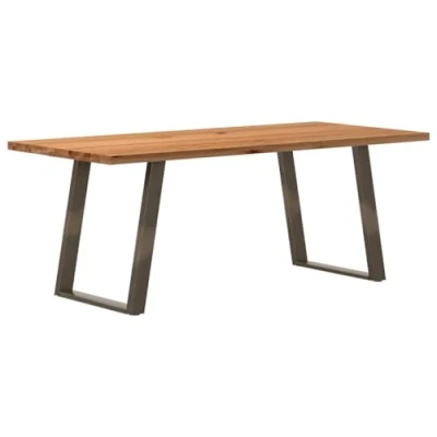 Afbeelding van vidaXL Eettafel rechthoekig 200x90x74 cm massief eikenhout lichtbruin