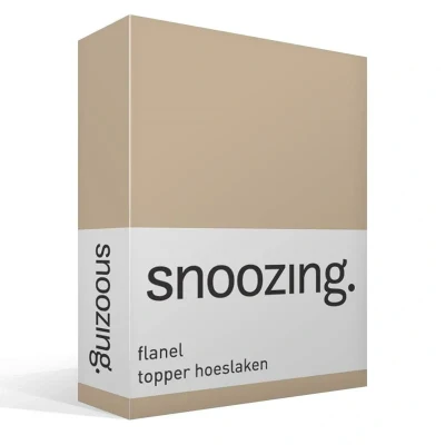 Afbeelding van Snoozing Flanel Hoeslaken Topper Tweepersoons 120x200 cm Camel