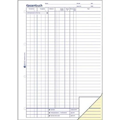 Afbeelding van Zweckform EDV kasboek/1756 A4 staand wit/geel inhoud 2 x 40 vel