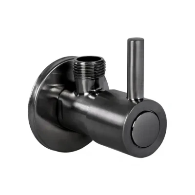 Afbeelding van Differnz Hoekstopkraan Gun Metal Met Rozet 1/2/ 3/8 Toiletkraan