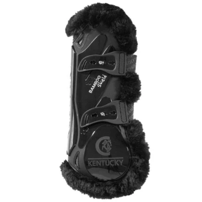 Afbeelding van Kentucky Peesbeschermers Bamboo Elastic Vegan Sheepskin Zwart/Zwart L