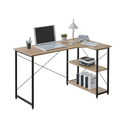 Afbeelding van TSB06hei WOLTU Computerbureau van hout en staal, met plank, ca. 120 x 74 71,5 cm.