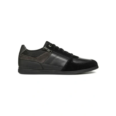 Afbeelding van Geox U Renan Sportieve veterschoenen, Heren, Maat: 40, Black anthracite Leer en textiel