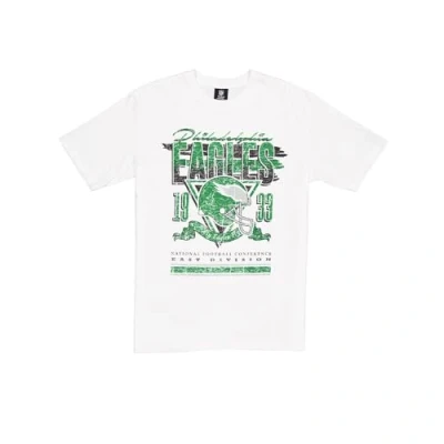 Afbeelding van Philadelphia Eagles Nfl Oversized Screent Print Distressed Team Graphic Wit T shirt Uniseks