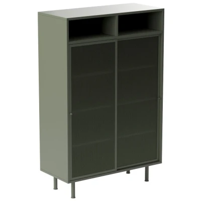 Afbeelding van Hygge Interiors Veep Olijfgroen Opbergkast Schuifdeur H140 cm