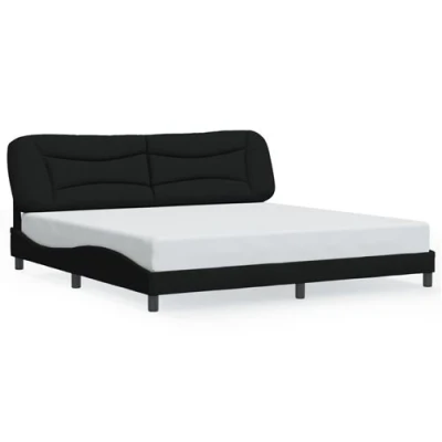 Afbeelding van vidaXL Bedframe met LED zonder matras &quot;Hvar&quot; 200x200 cm stof zwart