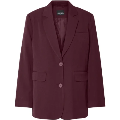 Afbeelding van Pieces Blazer Pckamil Ls Loose Noos Bc 17157464 Tawny Port Dames Maat M