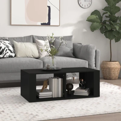 Afbeelding van Salontafel 100x50x36 cm bewerkt hout zwart