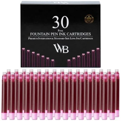Afbeelding van Wordsworth &amp; Black Vulpenvullingen 30 stuks roze inktpatronen internationale standaardmaat lengte ca. 5,2 cm basisdiameter 0,6 wegwerpbaar en
