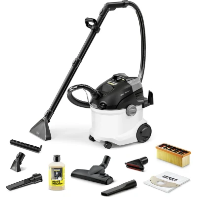 Afbeelding van Kärcher SE 6 Signature Line Tapijtreiniger Sproei extractie 1000 W 4 / liter Nat en droog stofzuiger Vliesfilterzak Reinigingsmiddel 1 l Complete set