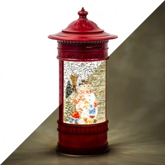 Afbeelding van Kerstlantaarn brievenbus met sneeuwpop Konstsmide 26.5 cm (LED, Batterijen, USB, Timer)